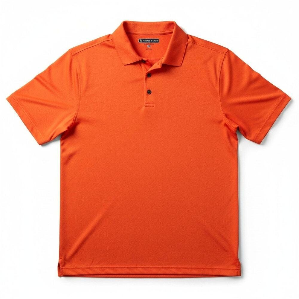 PEBBLE BEACH Performance Mens Short Sleeve Golf Polo Neon Orange M Active Office